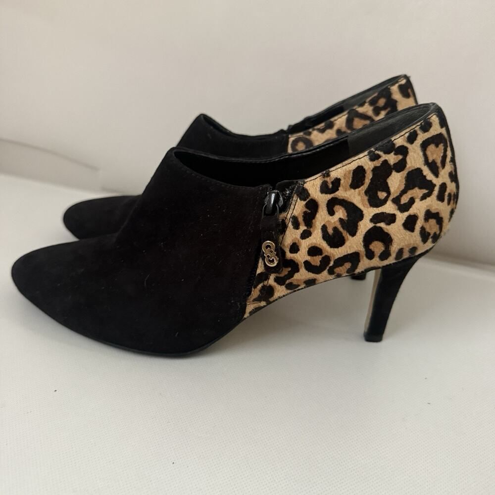 Cole Haan Grand Shooties Raquel Suede Calf Hair Boots Black Leopard Business 9.5 - Picture 3 of 8